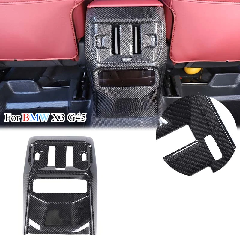 For BMW X3 G45 2025+ Carbon Fiber Car Rear Air Conditioning Vent Panel Trim Cover sticker Car Interior Modification Accessories
