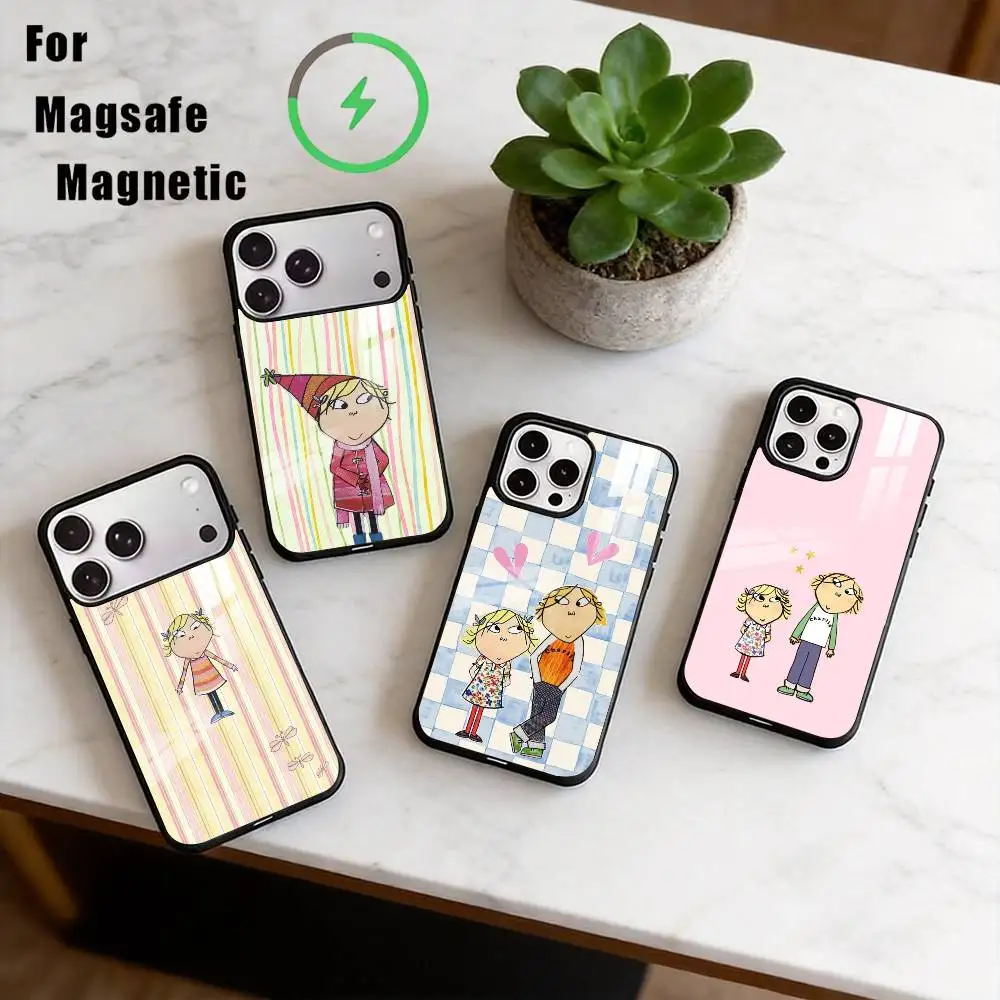 

C-Charlie And Lola Phone Case For iPhone17,16,15,14,13,12,11 Plus,Pro Magnetic For Magsafe Wireless Charging