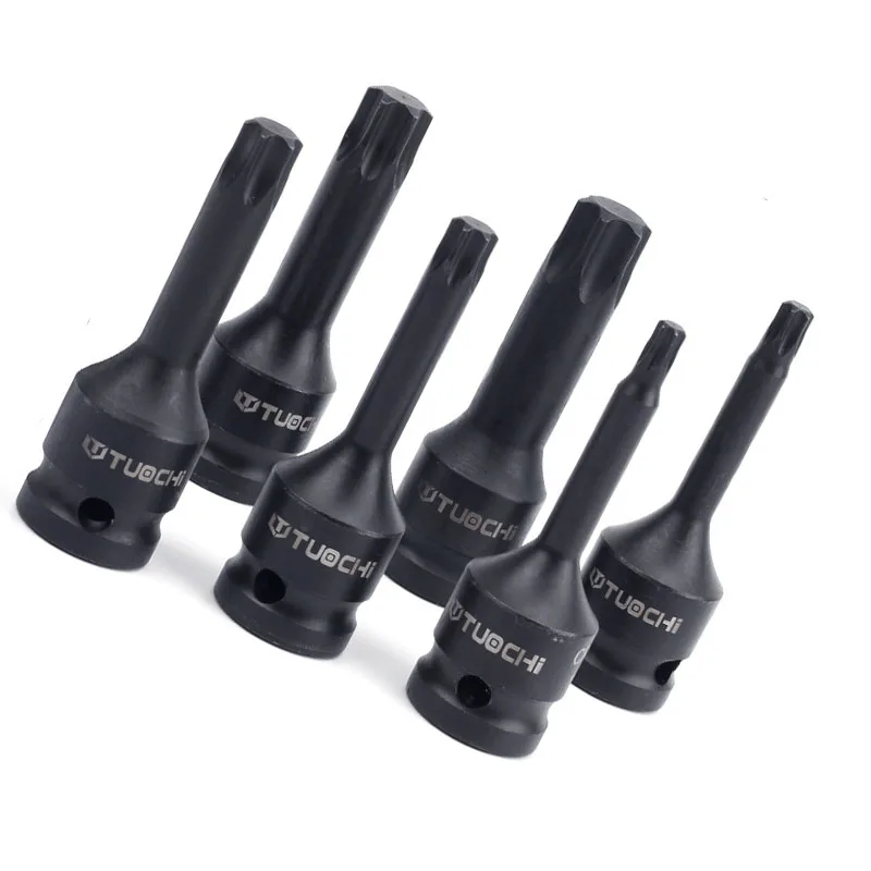 1pcs Torx Impact Socket Bits 1/2 Inch Drive Socket Adapter Screwdriver Bits T20 T25 T27 T30 T35 T40 T45 T50 T55 T60 T70 T80 T100