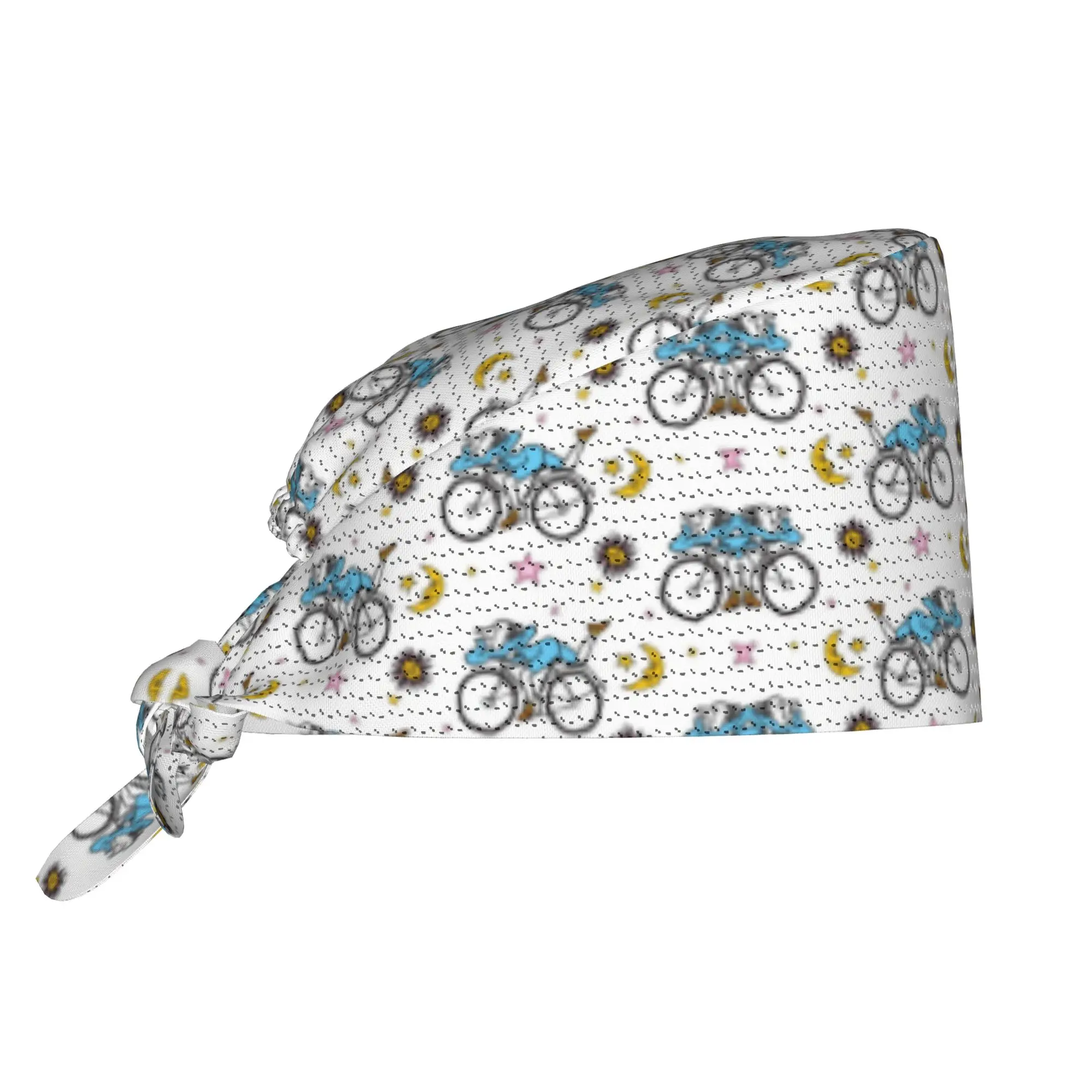 Albert Hofmann Bicycle Day LSD 1943 Surgical Scrub Hat Nursing Hair Hats Acid Blotter Party Work Scrubs Hat for Medical Surgical
