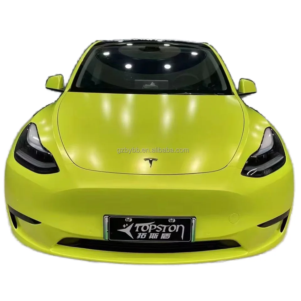 

Аксессуары для модификации автомобиля, электрофлуоресцентная желтая пленка, меняющая цвет, ПЭТ, супер глянцевая и матовая виниловая наклейка для гоночного автомобиля