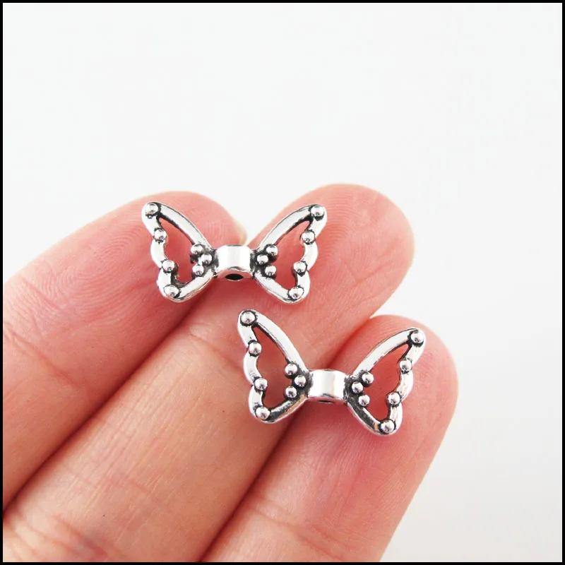 Fashion New Animal Butterfly Dragonfly Wings Angel Charms Tibetan Silver Plated Spacer Beads