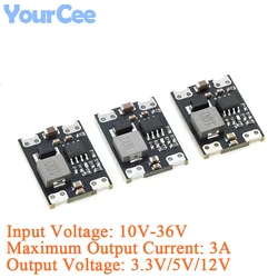 10pcs/1pc Mini DC-DC Step Down Buck Converter Board 5.5V to 36V Input to 3.3V/5V/12V 3A 8W High Power Supply PCB AJ39