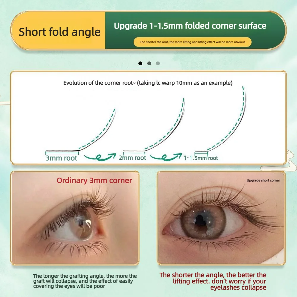 0.07 Brown Camellia Lashes Wide-Angle L1mm Short Root Lifting LCLD Soft Non-Fraying Comic Book Fox-Themed False Eyelashes
