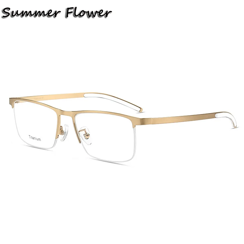 

Men Quality Pure Titanium Glasses Brand Design Prescription Lenses Recipe Glasses Light Weight Myopia Eyeglasses Frame Flexible