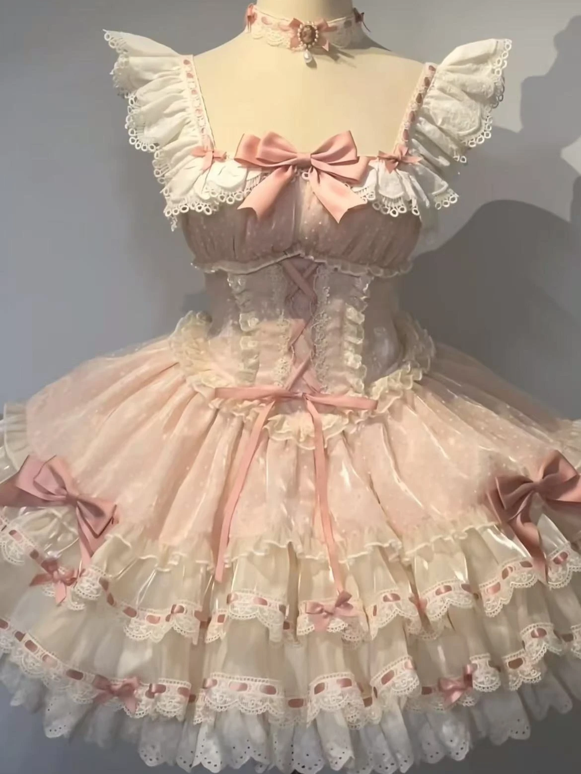 

Elegant Lolita Sweet Lace Dress Set Women Vintage Ruffle Princess Outfit Kawaii Japanese Style Party Formal Fashion Trendy 2026