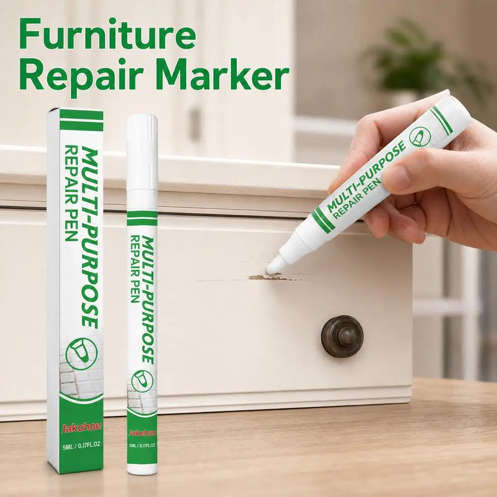 Furniture Repair Marker Multi Purpose Wood Scratch Remover White Touch Up Pen Concealer For Wooden Cabinet Door Table Floor