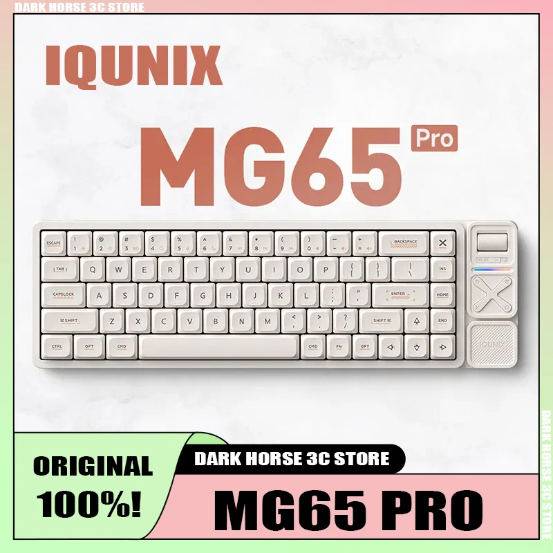 Teclado Mecânico IQUNIX MG65 de Baixo Perfil Sem Fio 3 Modos Personalizável em Alumínio para Escritório e Jogos Portátil e Leve Presente