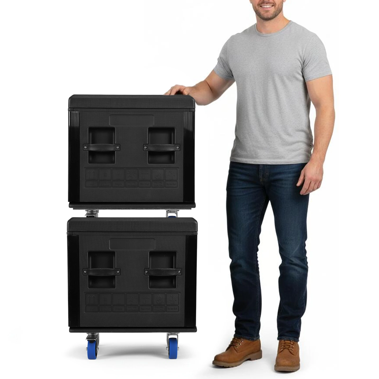 

Equipment Storage Case with Handle and Wheels Universal Utility Flight Case for Audio-Visual Gear DJ Equipment Tools