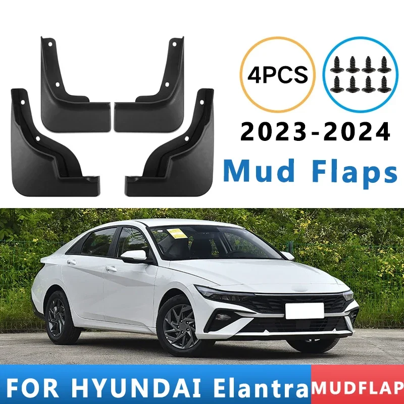 

Mud Flaps Fit for HYUNDAI Elantra 2023-2024 Mudguards Tire Fenders Splash Proof Accessories Wheel Guards 4ps
