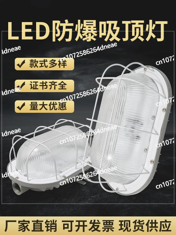 Led explosion-proof ceiling lamp 20w oval moistureproof lamp IP65 waterproof and dustproof