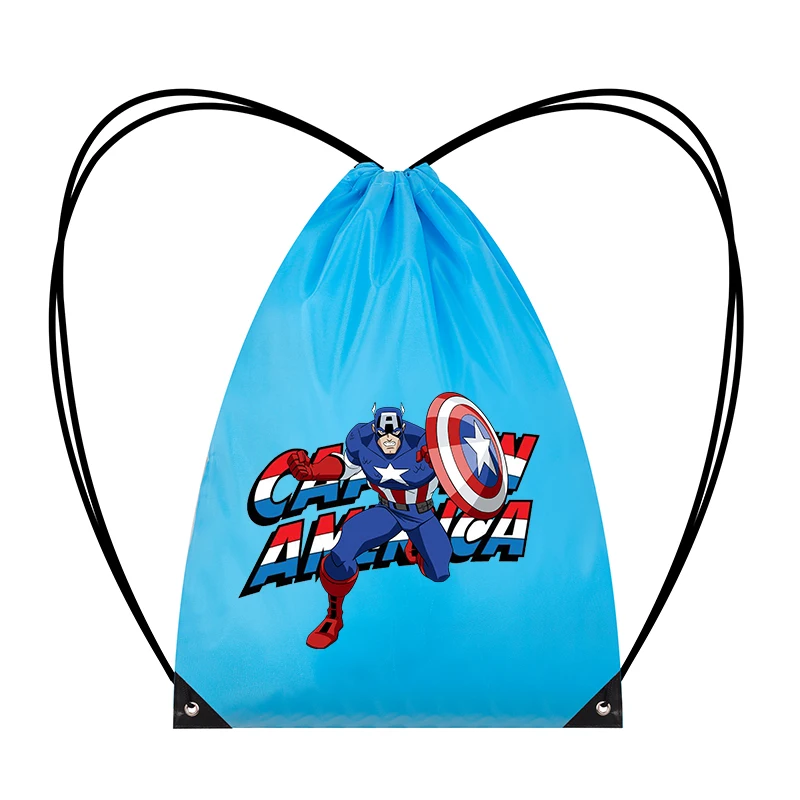 Карманный комплект Marvels Avengers Kawaii, сумка на шнурке в стиле аниме, молодежный модный спортивный рюкзак большой емкости, милые подарочные пакеты с героями мультфильмов