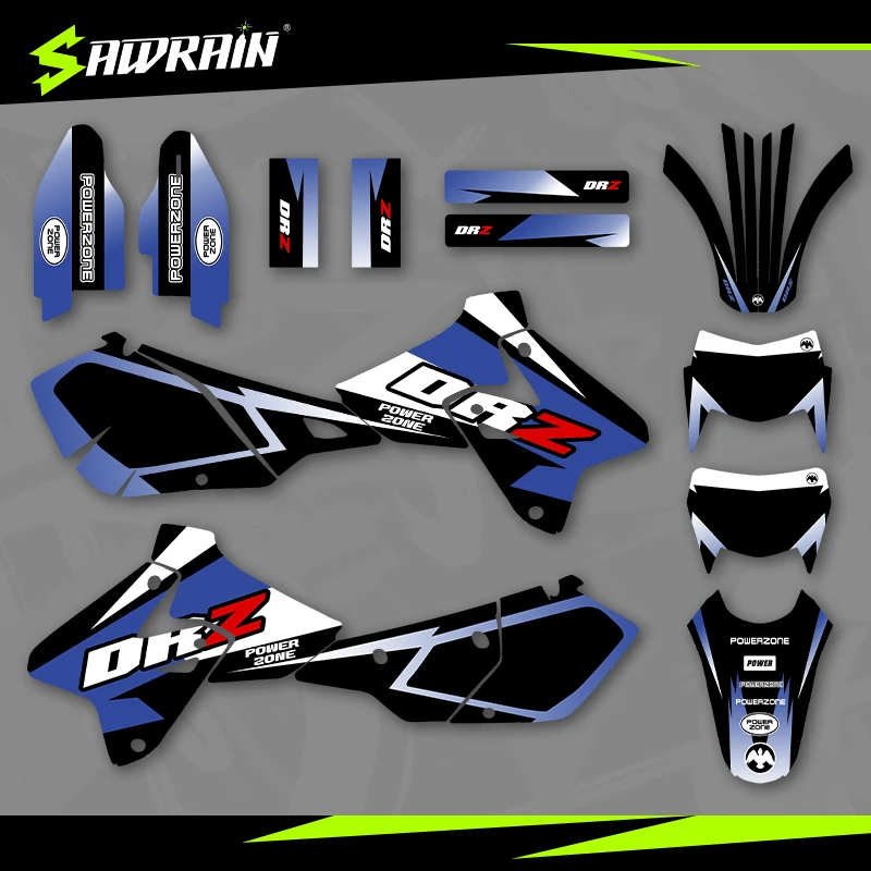 Sawrain Motorcycle Graphics Backgrounds Decal Stickers Kits for SUZUKI 99-22 DRZ400-S-SM-E 01