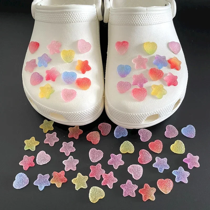 New Gummy Candy Love Designer Hole Shoe Charms Set Fit Children Decorations For Shoes Ornaments Women Accessories Pins Wholesale