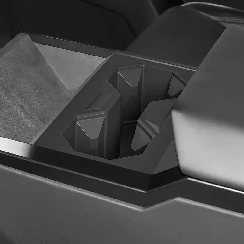 ل تسلا Cybertruck 2025 التحكم المركزي حامل أكواب الماء إدراج سيليكون شرب حامل مُنظِم ترقية الملحقات الداخلية