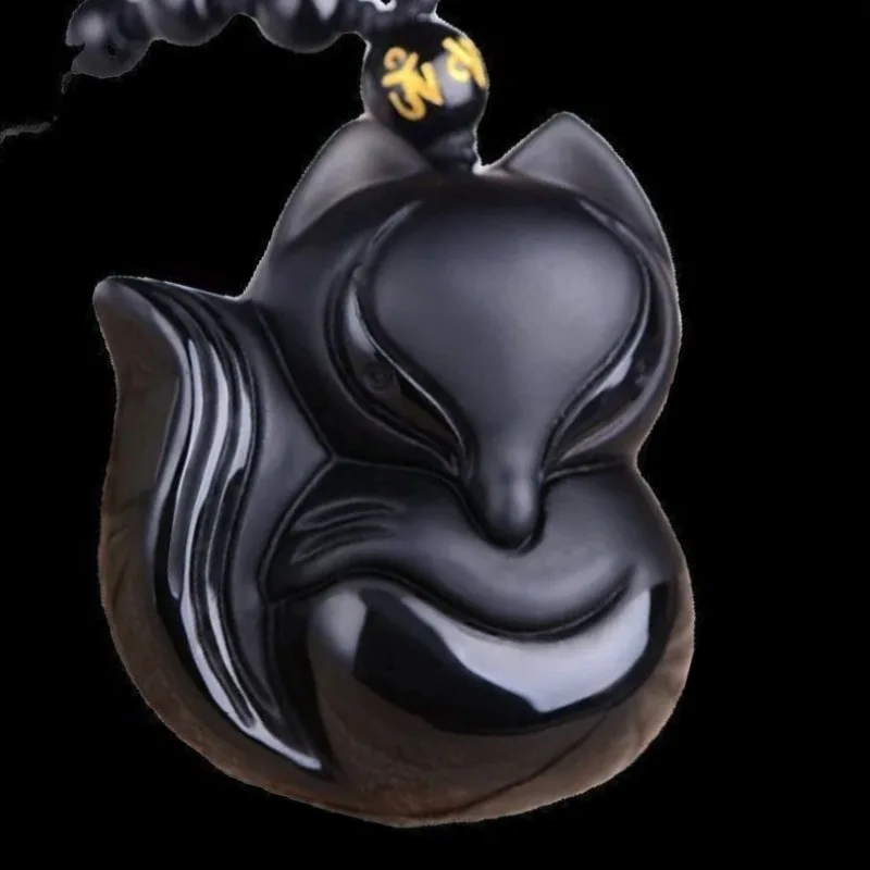 قلادة سبج طبيعي ثعلب ذو تسعة ذيل، مجوهرات قلادة عصرية رائعة متعددة الاستخدامات