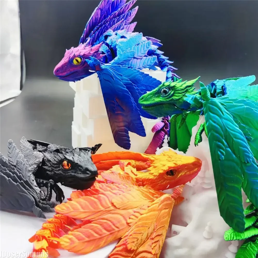 Archaeopteryx Flying Dragon Model Multi-joint 3D Printing Decoration Kids Toy Figurines for Boys Man Woman Gift