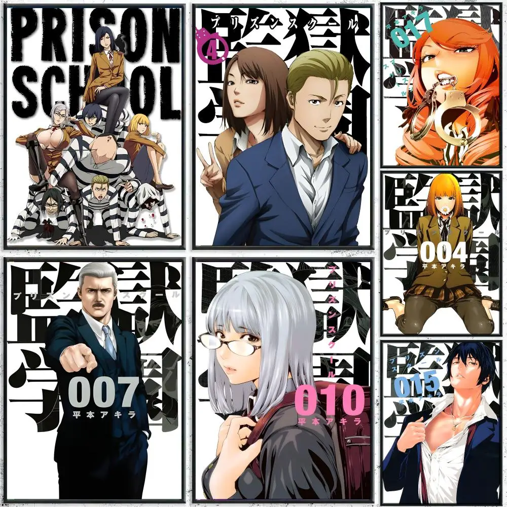 Anime P-Prison School Poster HD Waterproof Wall Decal for Study, Living Room & Garage, Great Gift for Fans