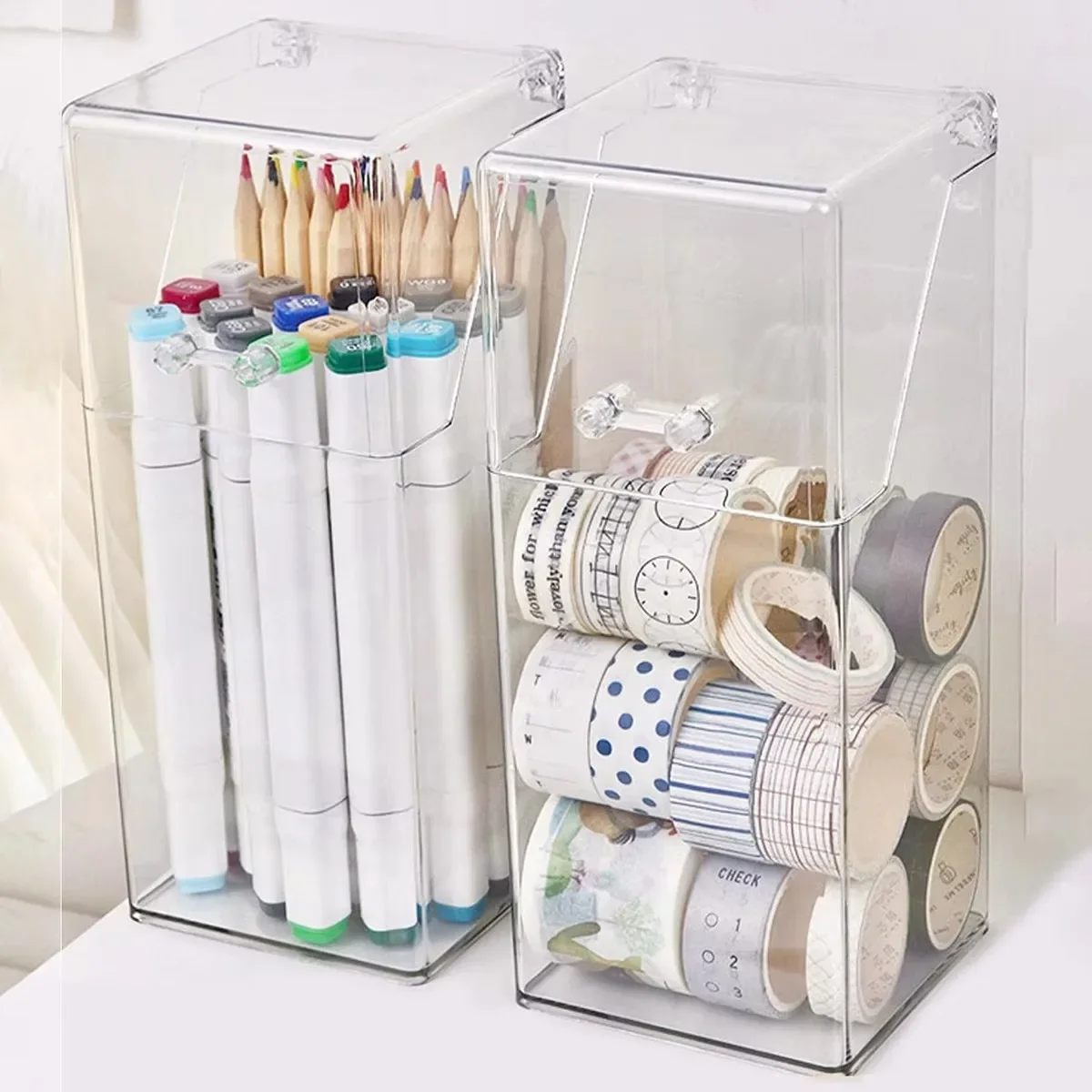1-teilige Aufbewahrungsbox für Make-up-Pinsel, einfaches und transparentes multifunktionales Aufbewahrungsregal für Make-up-Pinsel, einfach, langlebig und praktisch
