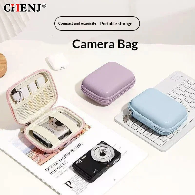 Mini CCD Cameras Protective Case With Travel Cover Mesh Pocket Accessories Digital Camera Bag Electronics Storage Zipper Bag