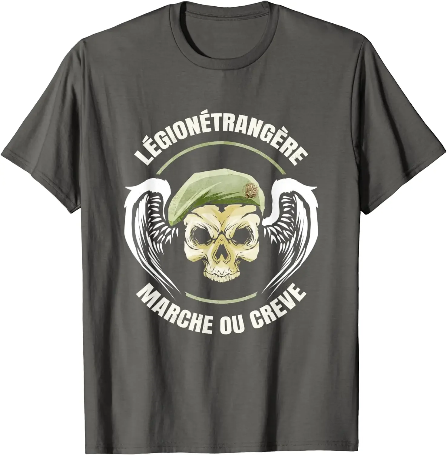 Legion Etrangere Marche Ou Creve Soldat Tête De Mort T-Shirt Short Sleeve Casual Cotton O-Neck Summer Men T Shirt