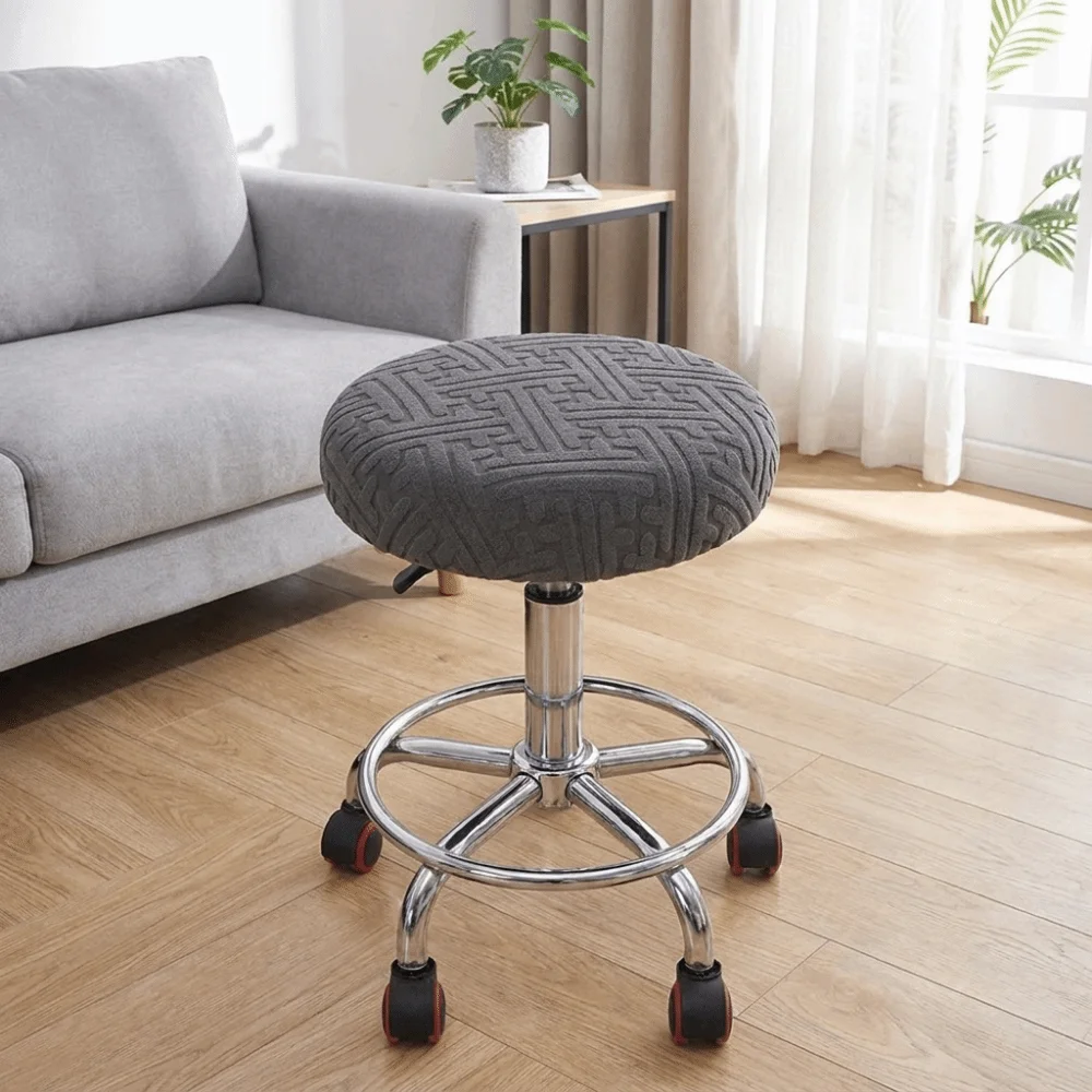 Easy Care Stretchable Bar Round Stool Cover Soft Breathable Seat Protector Thickened Skin-Friendly Chair Slipcover Bar Setting
