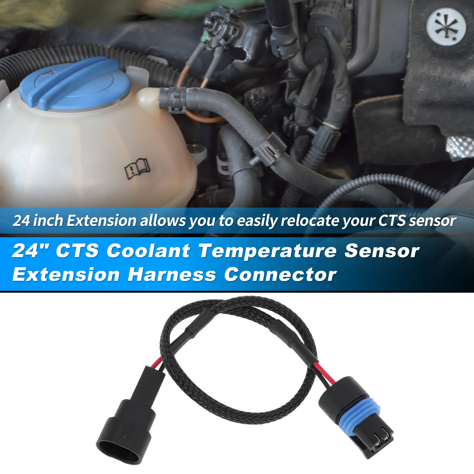 UXCELL CTS Coolant Temperature Sensor Extension Harness Connector for Pontiac Firebir Temp Sensor Extension