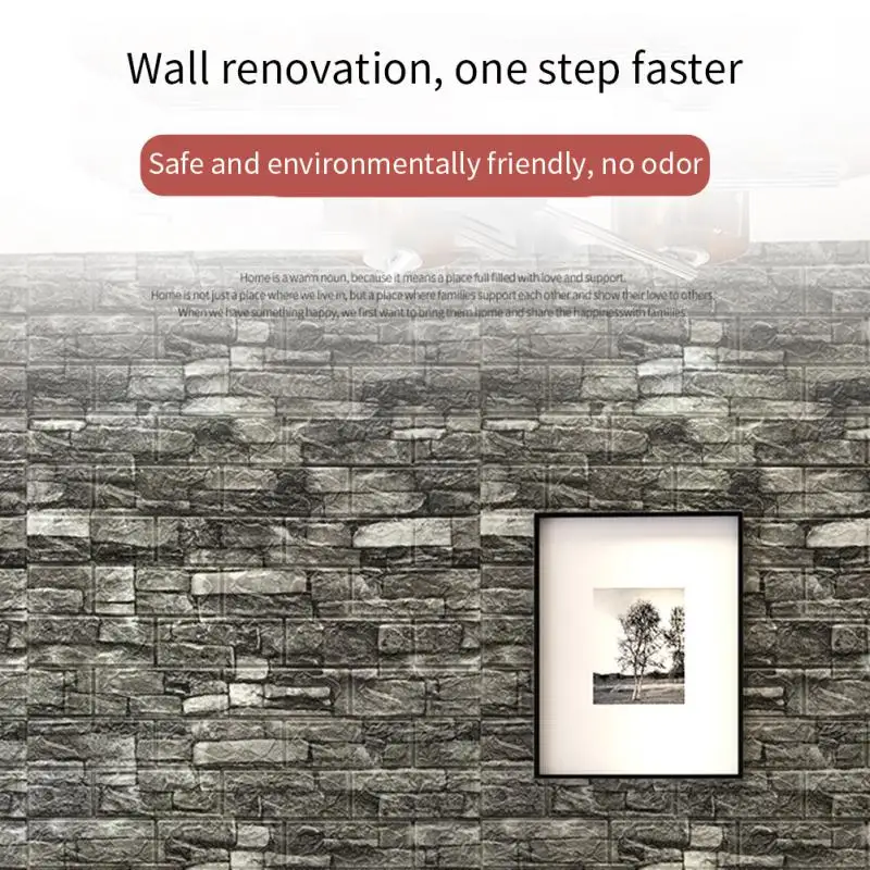 5 шт. 3D Самоклеящиеся кирпичные настенные наклейки «сделай сам», настенные наклейки, водонепроницаемые обои, настенные декоративные 3D наклейки, термостойкие виниловые обои
