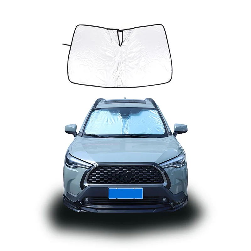 

Car Memory Steel Ring Sun Shade Front Car Sunshade Cover For Toyota Corolla Cross 2024 Auto Interior Accessories