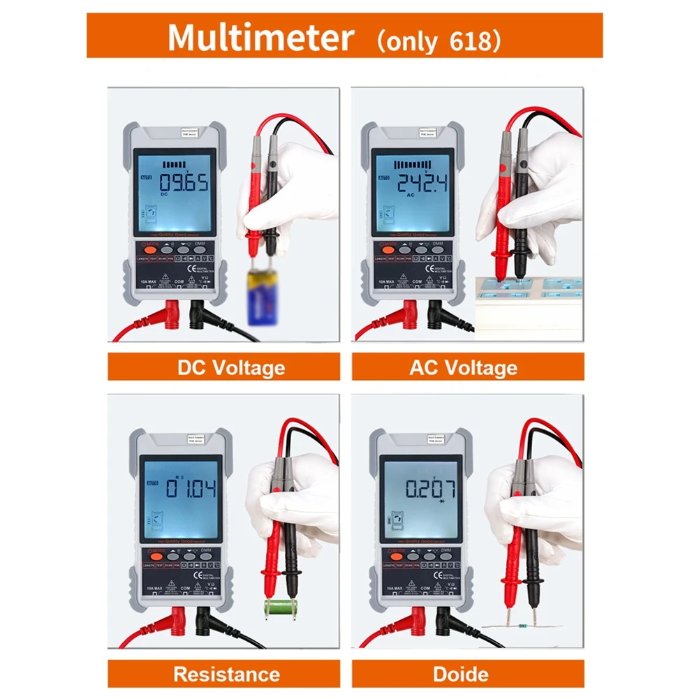 Efficient ET618 Network Cable Tester With LCD Display Analogs Digital Search POE Test Cable Wiremap Tester ID Mapping Tool