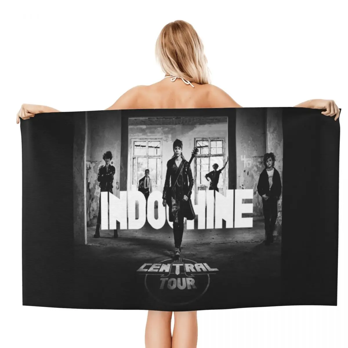 Custom Indochine Best Of French Pop Rock Super Soft Microfiber Bath Beach Towel Quick Drying Shower Yoga Towels