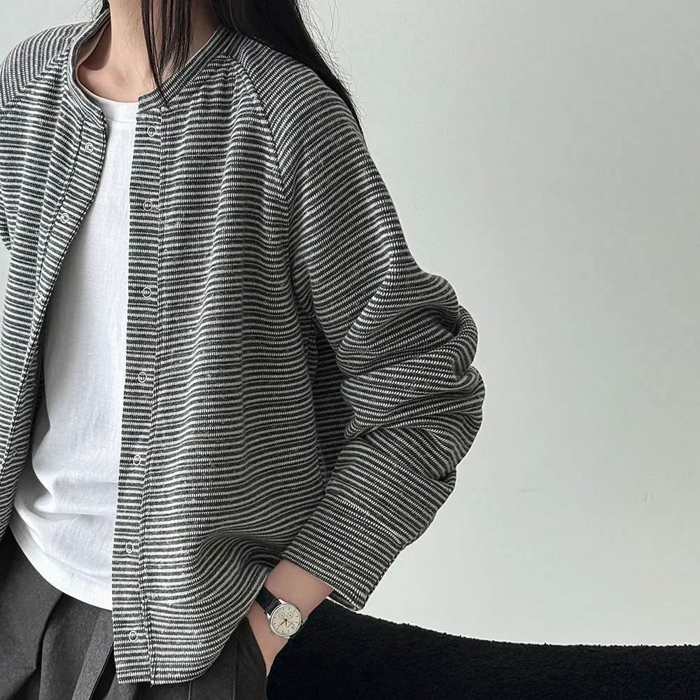 

Высокое качество 60% хлопок женский вязаный винтажный полосатый свитер с круглым вырезом пальто кардиганы на одной пуговице топы для женщин свитер