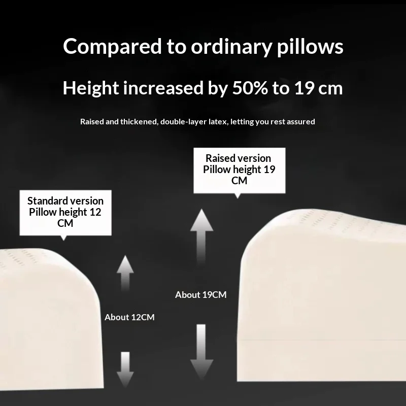 Fitness Latex Pillow for Men - Extra Tall Firm Large High Density Pillow for Side Sleepers, Non-Collapsing Neck Shoulder Support