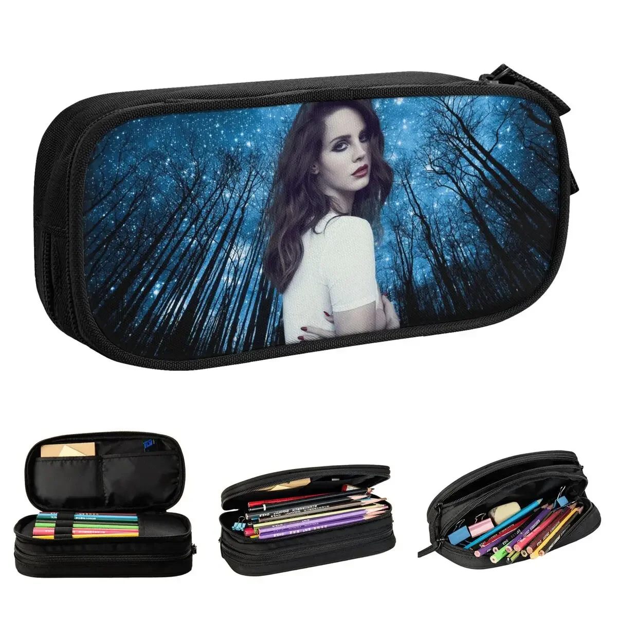 Cute Lana Del Rey Pencil Cases Music Singer Pencilcases Pen Holder for Student Large Storage Bag School Supplies Gift Stationery