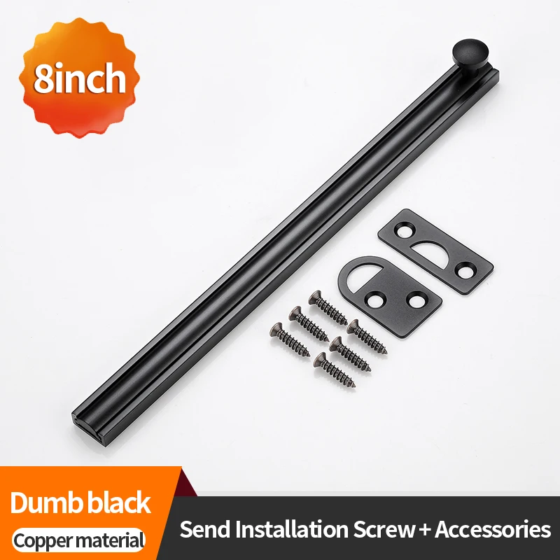 2/3/4/6/8inch All-Copper Bolts Latch Surface Mounted Door Lock Strong For Home Hardware Gate Safety Sliding Locks Door Bolt