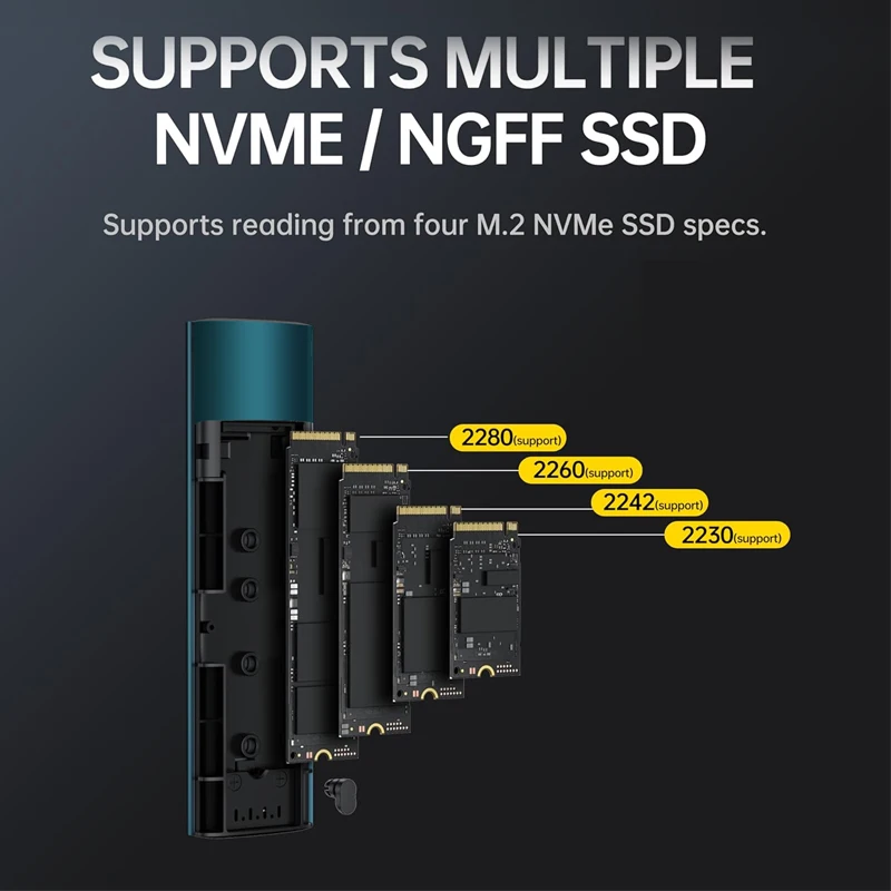 Корпус SSD NVME NGFF Высокоскоростной внешний жесткий диск Корпус M2 NVMe Корпус адаптера Корпус жесткого диска M.2 M-key SSD Корпус 10G