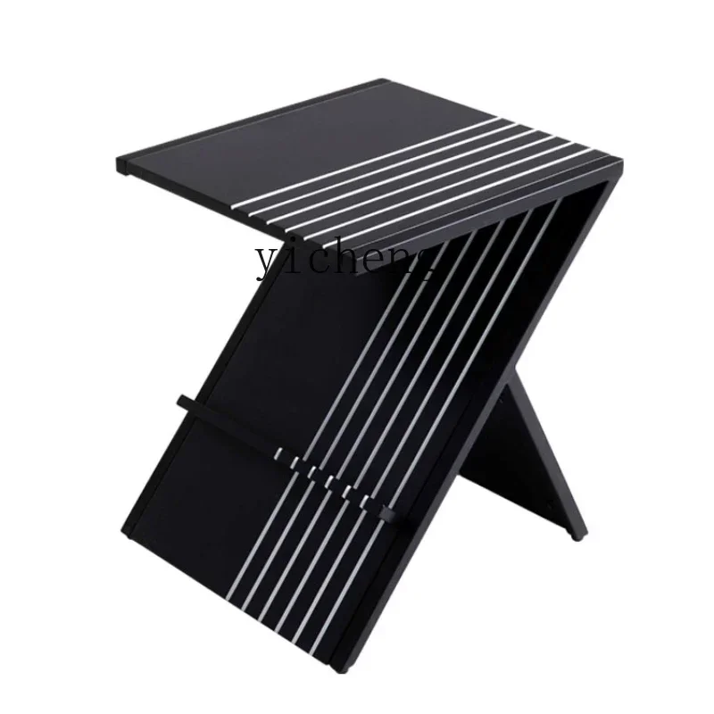 ZK Side Table Side Table Black and White Lines  Model Creative Living Room Creative Art