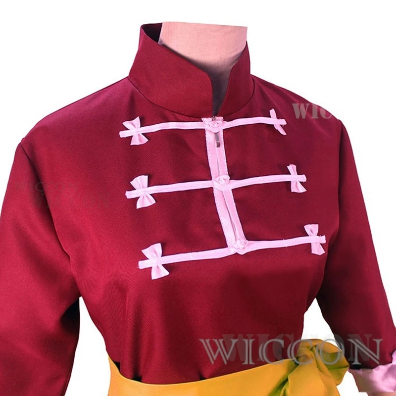 Anime Gintama Kagura Leader Cosplay Costume Red Robe Headwear Uniform Full Set Adult Woman Kawaii Halloween Carnival Suit