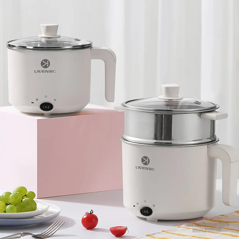 Электрическая плита 600 Вт, многофункциональная кастрюля 220 В, 1,8 л, нержавеющая сталь, умная мультиварка, кастрюля для риса на пару для домашней кухонной техники