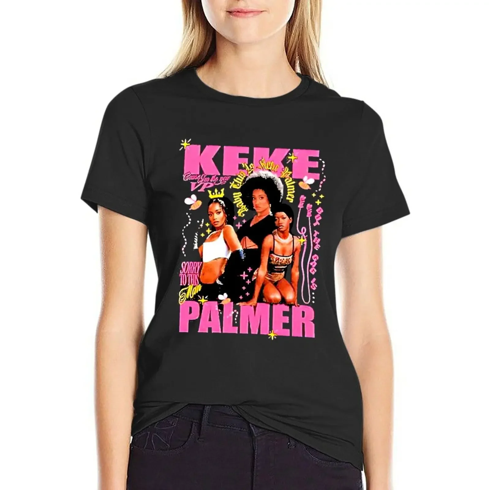 

Keke Palmer icon T-shirt Female clothing hippie clothes Blouse summer clothes for Women