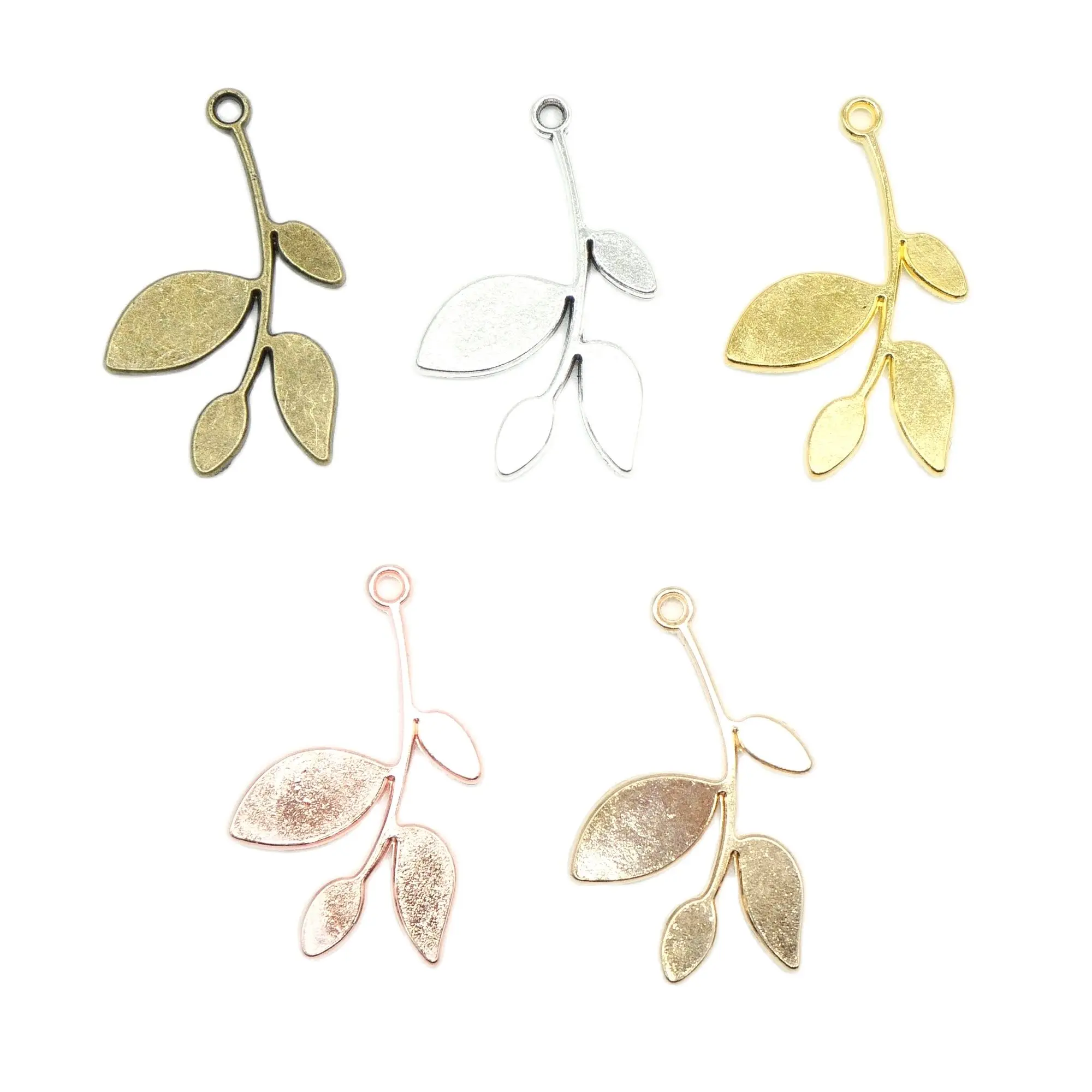 25 Pcs Fashion Leaf Charms 24x13mm Pendants Fit Jewelry Making Diy Handmade Jewelry