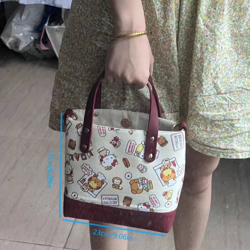 Sanrio Hello Kitty Shoulder Bag Women\'s Hand Small Shopping Bag Commuter Bag Fashion Tote Bag Large Capacity Crossbody Purse Bag