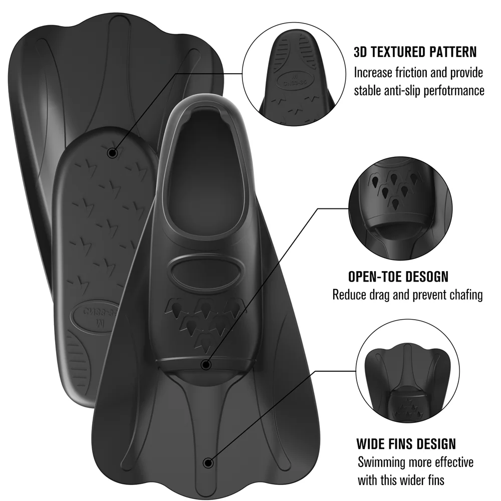 Silikon-Schwimmflossen Tauchflossen Komfortable Schwimmflossen zum Norkeln und Badeübungen Unisex mit Netzbeutel Reisegröße – Detail 3