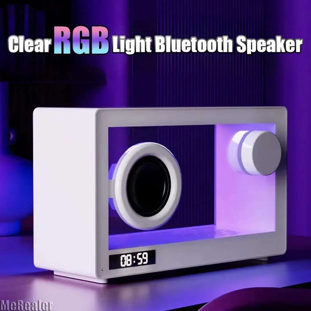 

Портативный будильник, Bluetooth-динамик, винтажная звуковая панель Hi-Fi, беспроводной красочный атмосферный светильник с поддержкой микрофона, TF-карта, воспроизведение