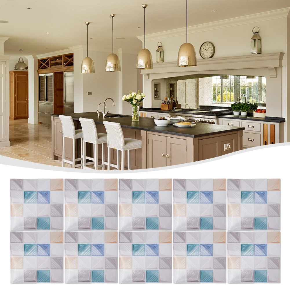 10pcs Glitter for mosaic Wall Tiles for Interior Renovation Projects Compatible with Kitchen Island and Bathroom Backsplash Use