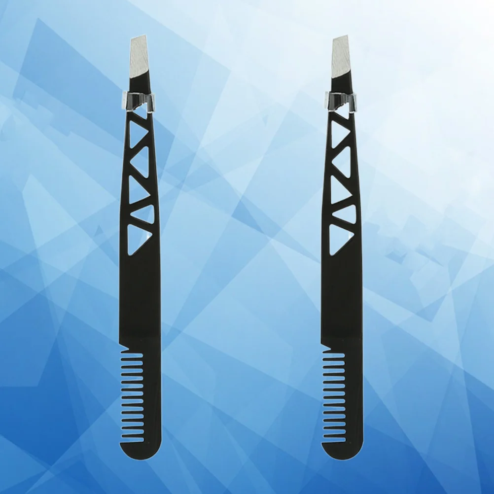 2 個プレミアム眉毛ピンセットデュアルユースステンレス鋼小型ポータブル脱毛ツール眉毛整形メイクアップアクセサリー