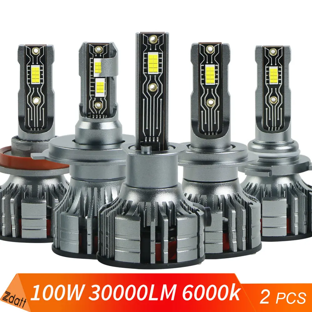 Zdatt H7 Led H4 H11 Koplamp Canbus Super Helder H8 H9 Hb3 9005 Hb4 9006 Led Lamp 6000K Wit Turbo Auto Koplamp Auto Mistlamp