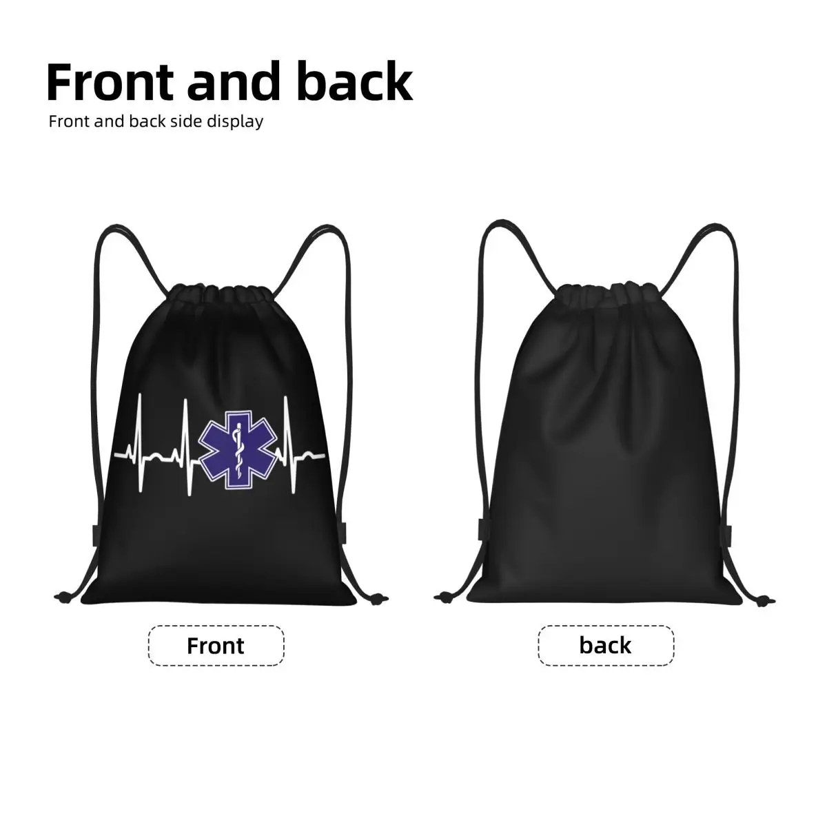 Emt Star Of Life Paramedic Doctor Ambulance Drawstring Backpack Women Men Gym Sport Sackpack Portable Shopping Bag Sack