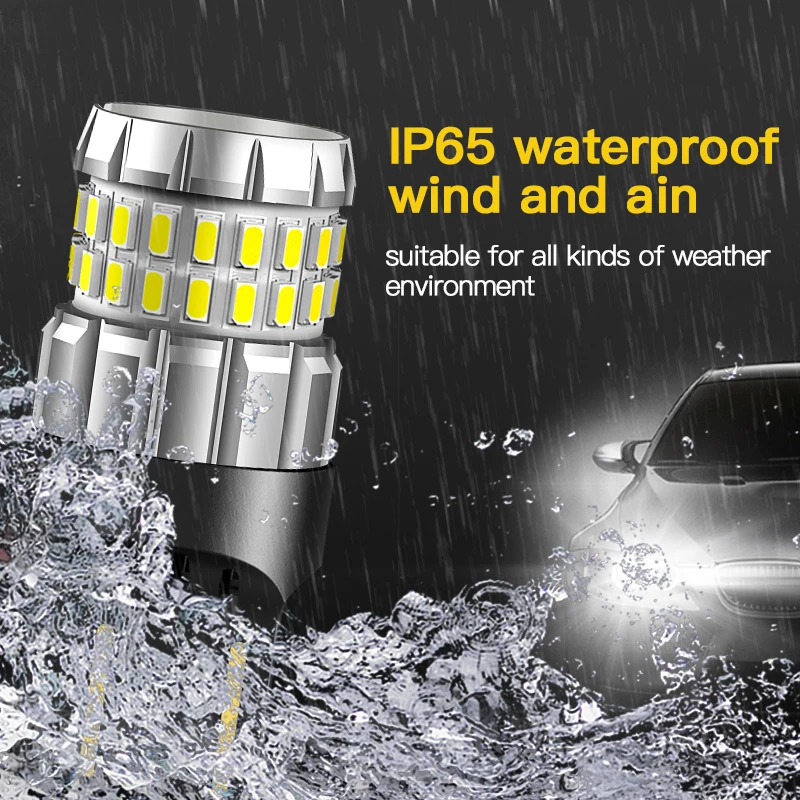 

2 шт. T20 7443 60SMD Canbus LED лампы для стоп-сигналов, заднего хода, поворотников, ДХО, 12В, 6500K, белые, красные, янтарные, автомобильные аксессуары