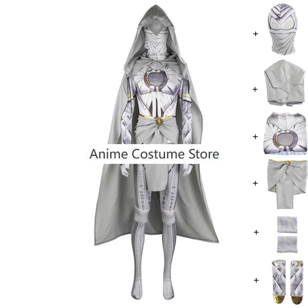 

Marc Spector Moon Knight Mister Cosplay Costume Movie Werewolf By Night Man Of Wolf Cloak Jumpsuit Halloween Superhero Suit